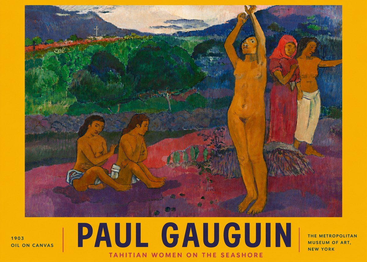 Paul Gauguin Tahitian Women on the Seashore No4 - Poszter