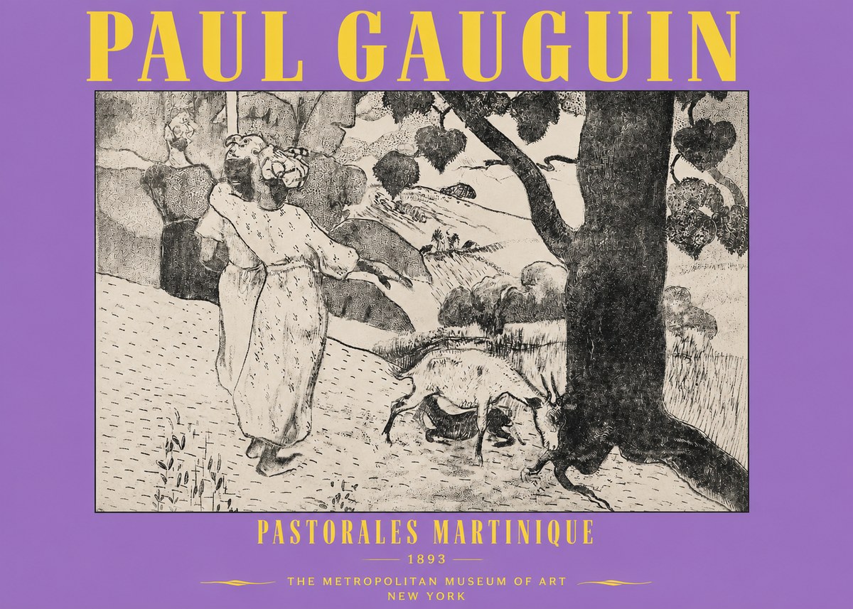 Paul Gauguin Pastorales Martinique No3 - Poszter
