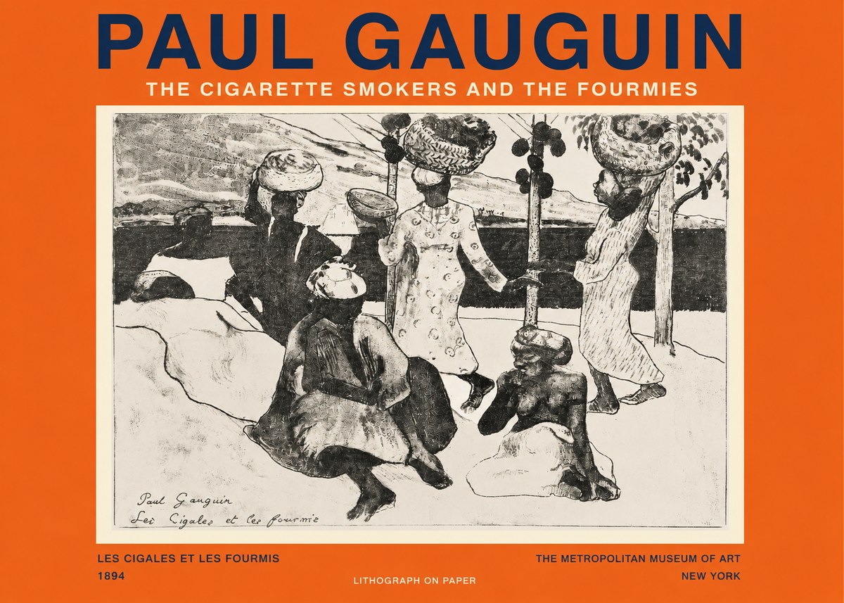 Paul Gauguin The Cigarette Smokers and the Fourmies No2 - Poszter