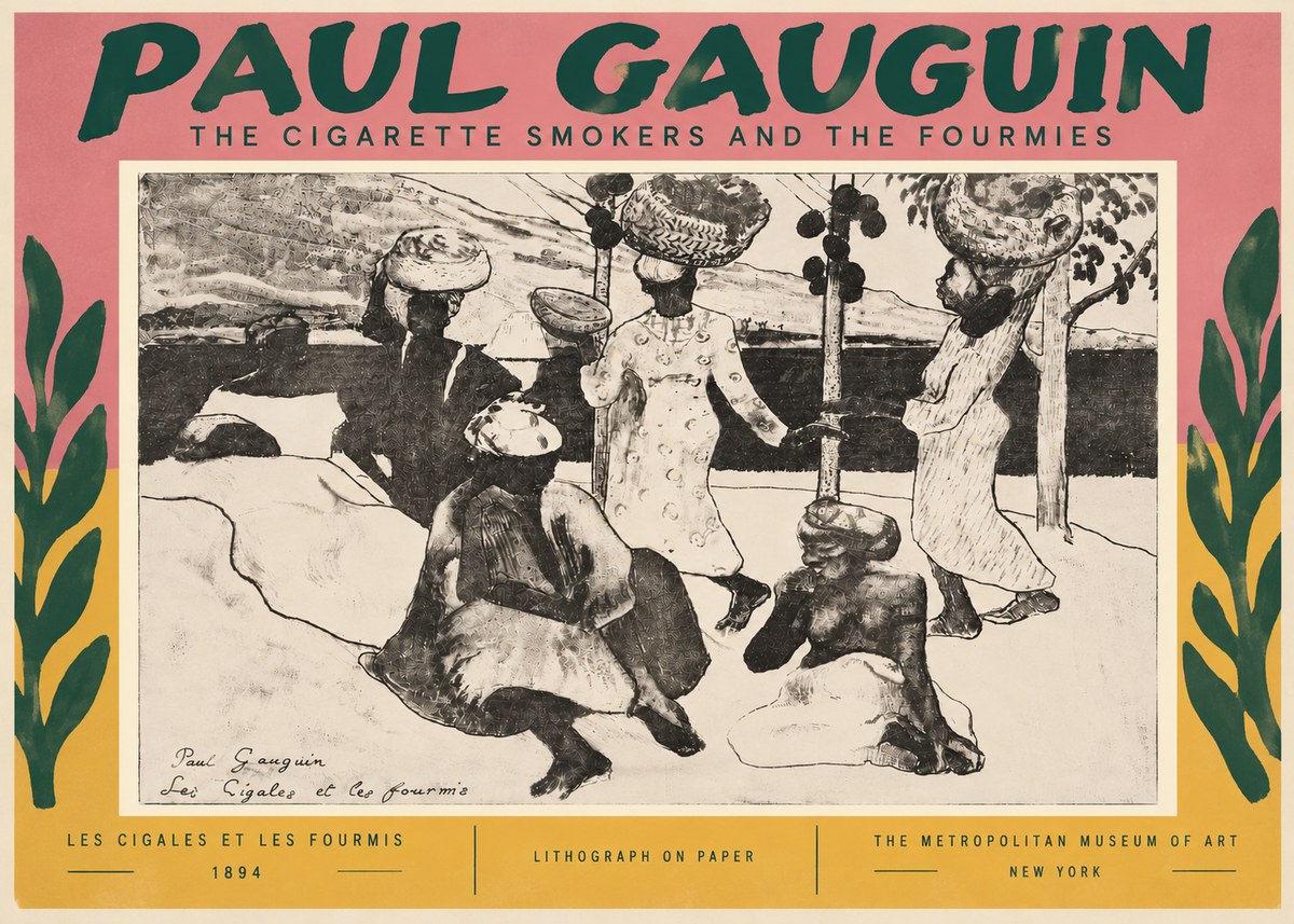 Paul Gauguin The Cigarette Smokers and the Fourmies No6 - Poszter