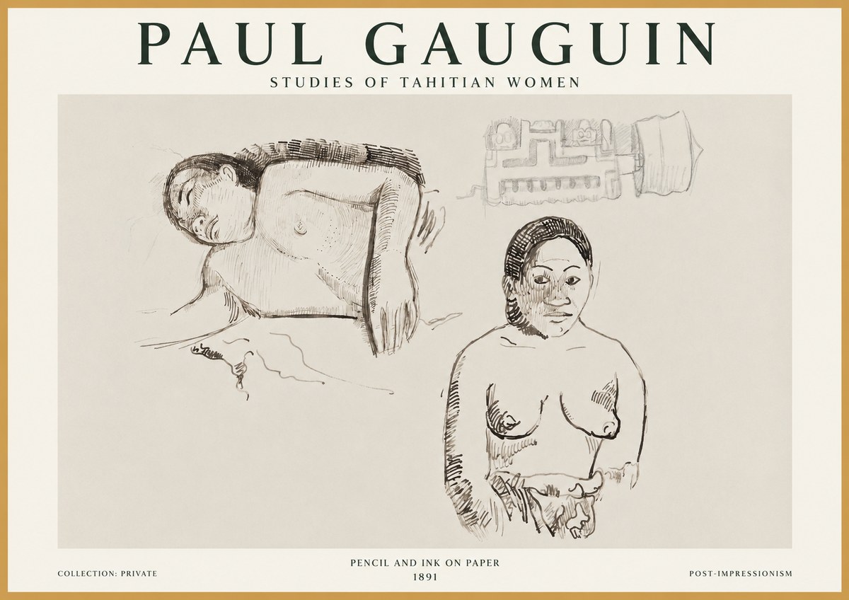 Paul Gauguin Studies of Tahitian Women No1 - Poszter