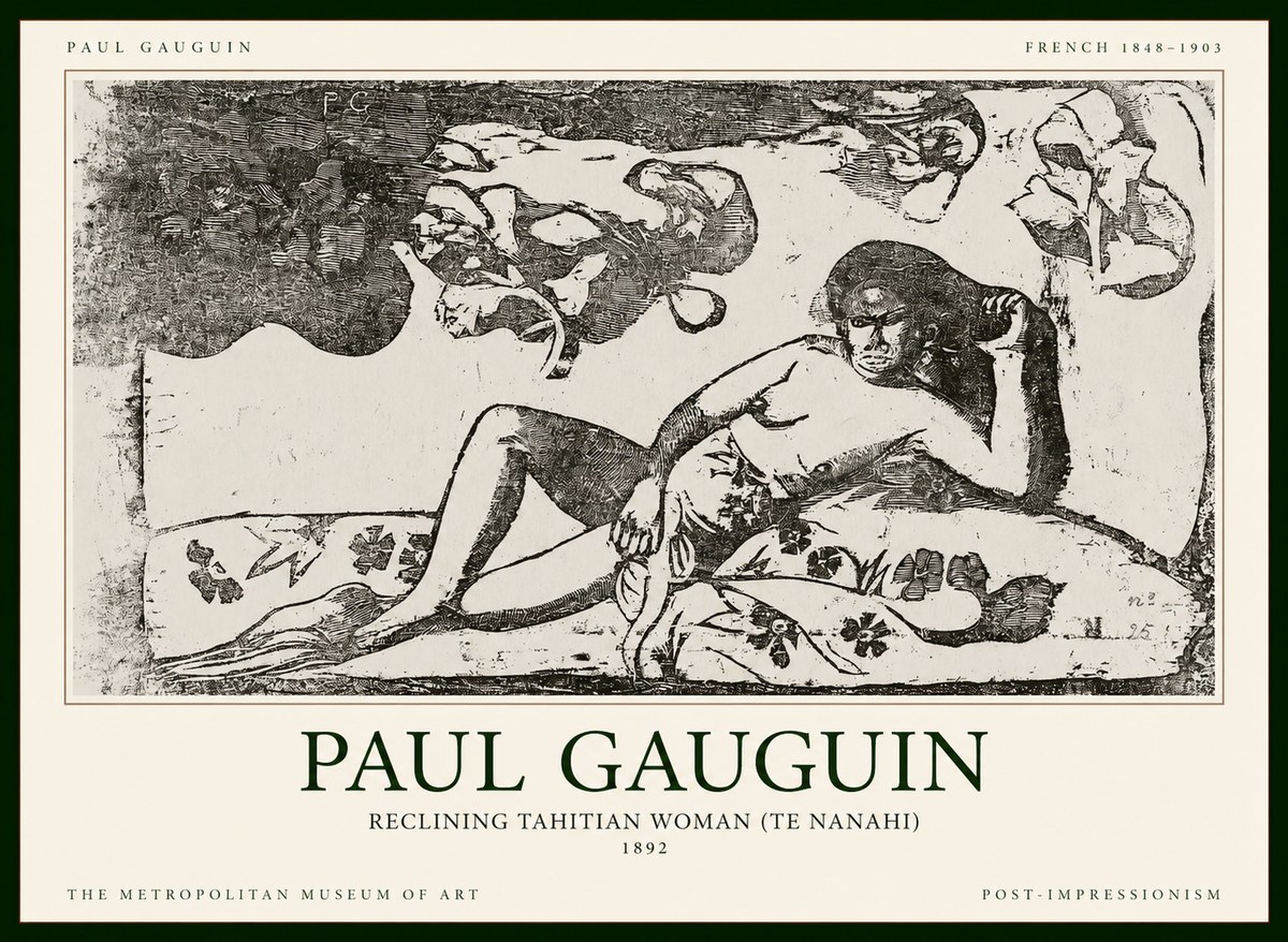 Paul Gauguin Reclining Tahitian Woman (Te Nanahi) No1 - Poszter