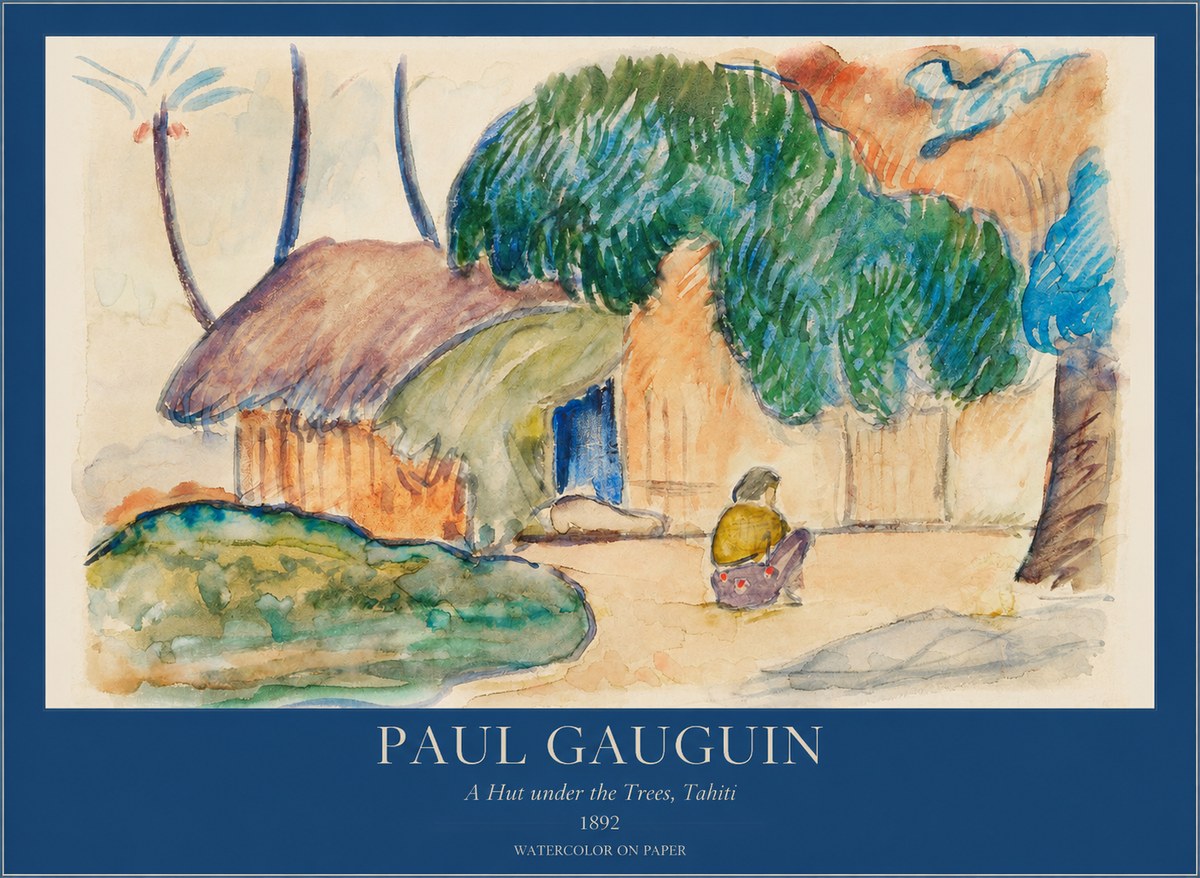 Paul Gauguin Native Hut in Tahiti No6 - Poszter