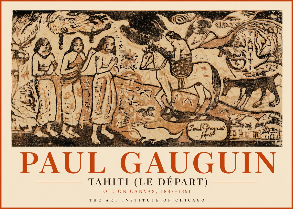 Paul Gauguin Tahitian Scene (Ia Orana Maria) No5 - Poszter