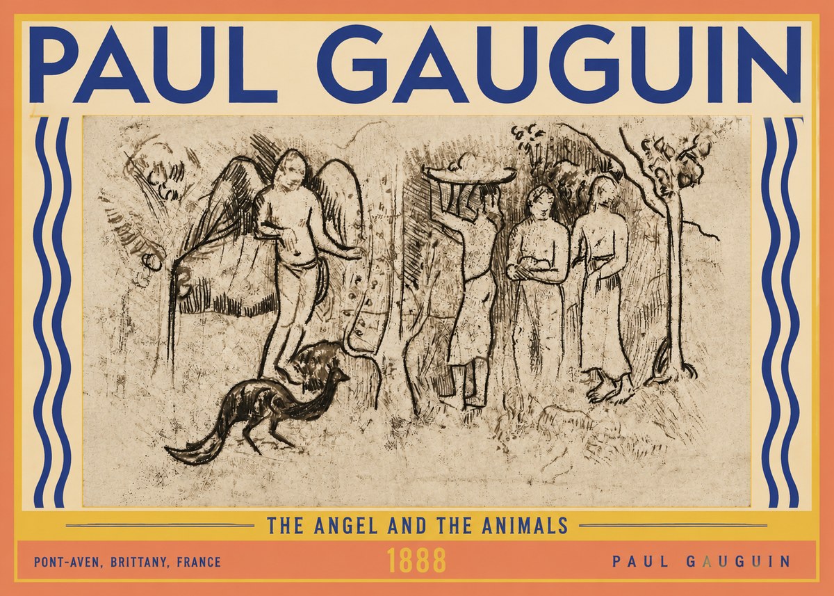 Paul Gauguin The Angel and the Animals No3 - Poszter