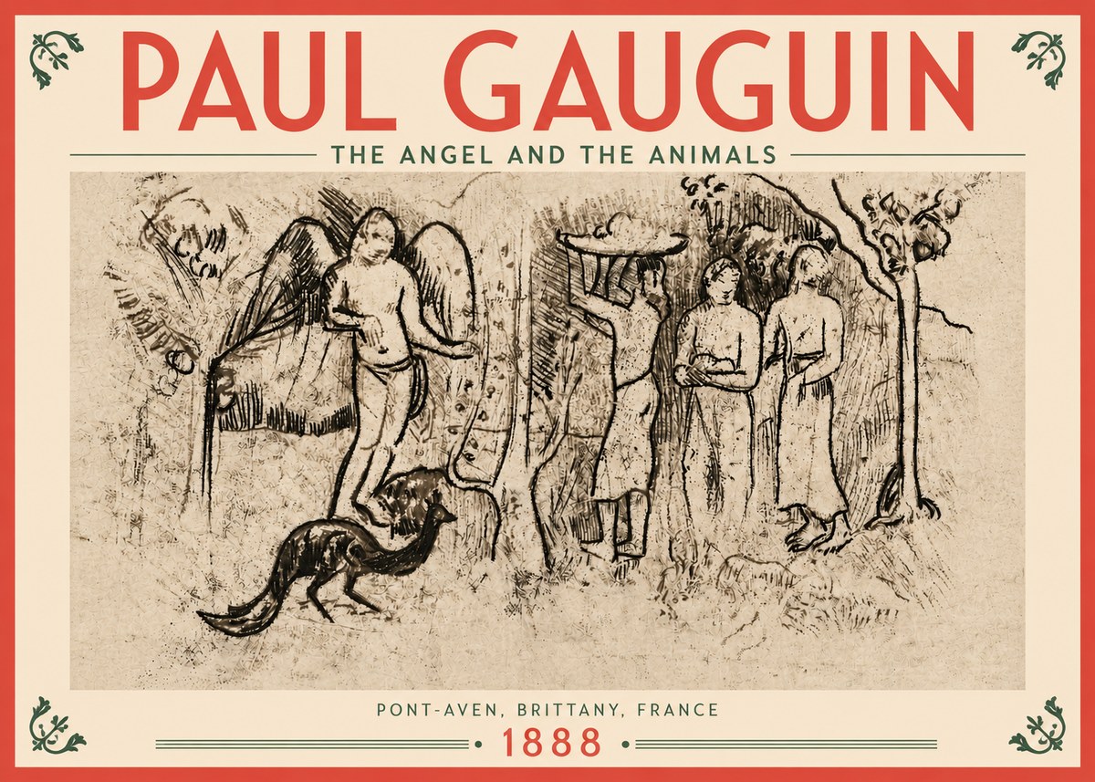 Paul Gauguin The Angel and the Animals No4 - Poszter