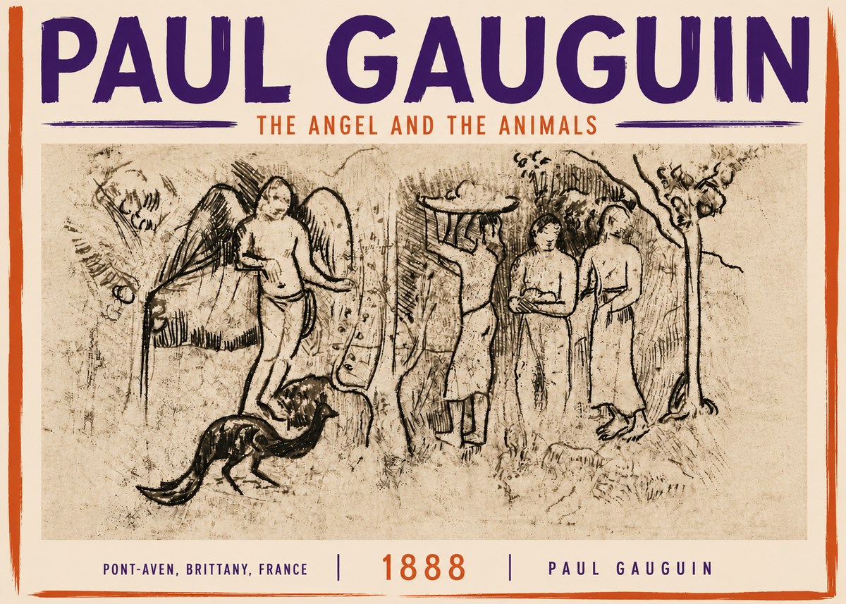 Paul Gauguin The Angel and the Animals No5 - Poszter