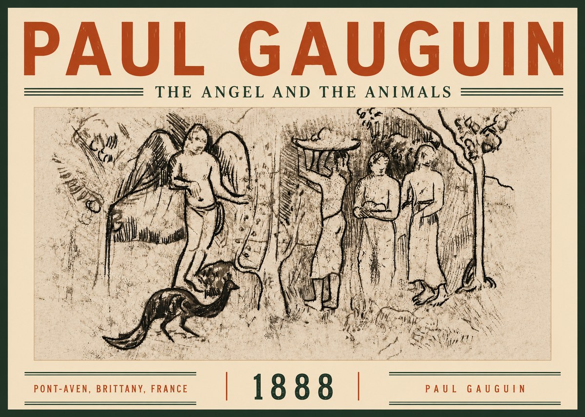 Paul Gauguin The Angel and the Animals No6 - Poszter
