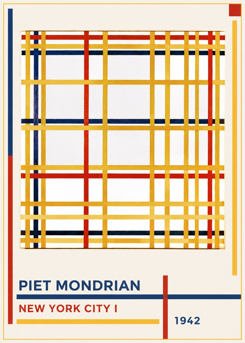 Piet Mondrian New York City I No1 - Poszter