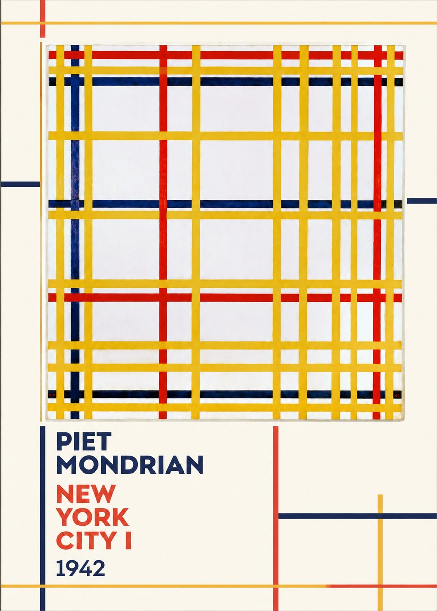 Piet Mondrian New York City I No2 - Poszter