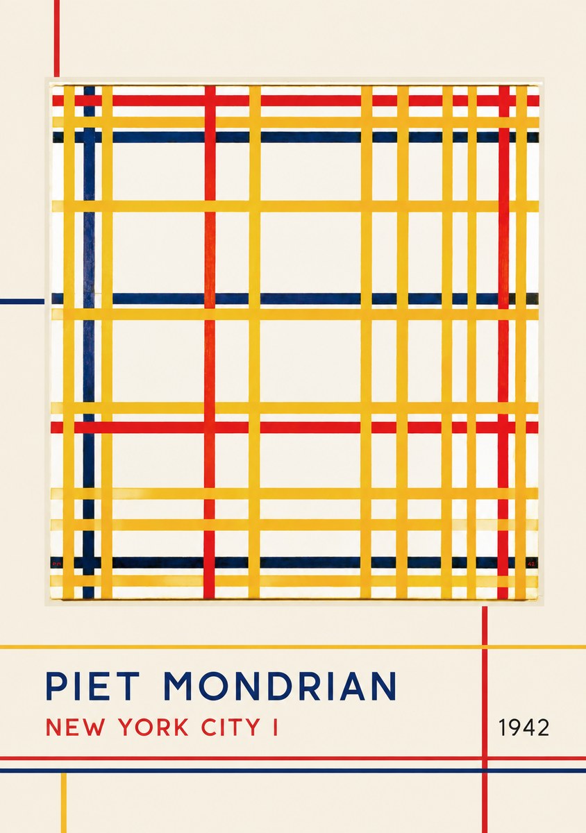 Piet Mondrian New York City I No3 - Poszter