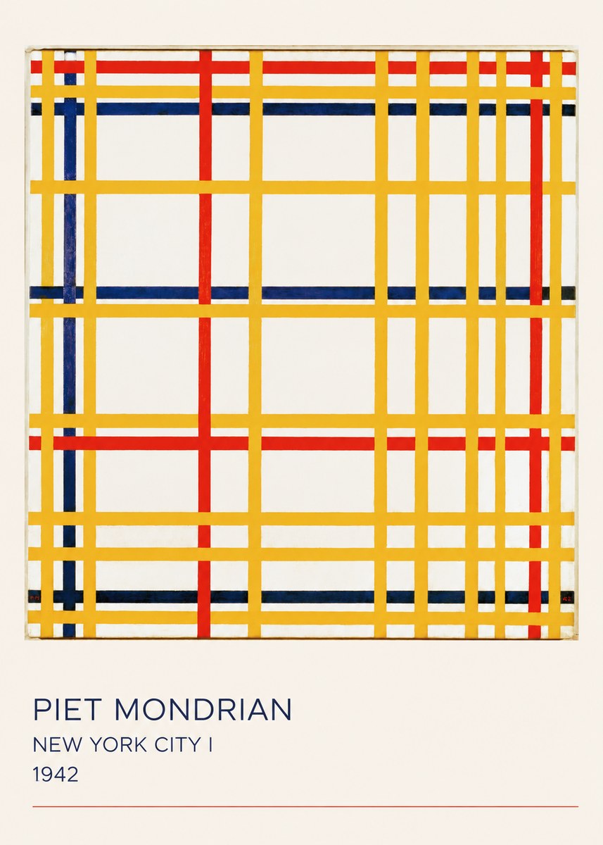 Piet Mondrian New York City I No4 - Poszter