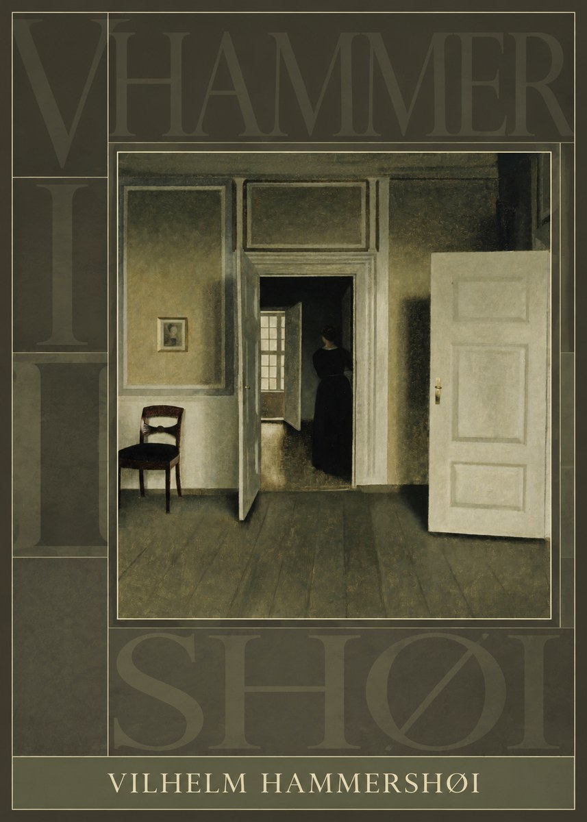 Vilhelm Hammershøi Interior with a Woman Seen from the Back No5 - Poszter