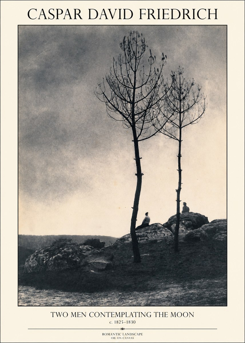 Caspar David Friedrich Two Men Contemplating the Moon III No1 - Poszter