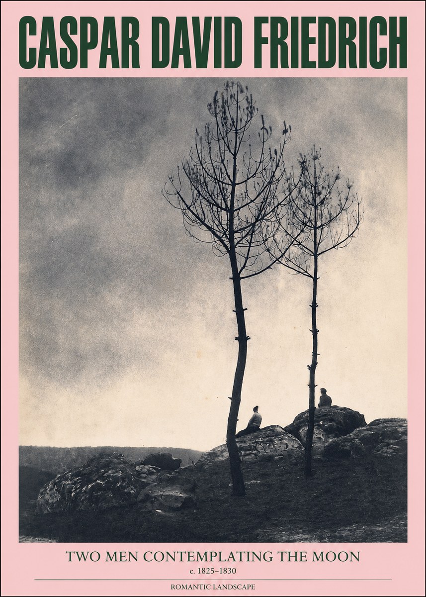 Caspar David Friedrich Two Men Contemplating the Moon III No2 - Poszter