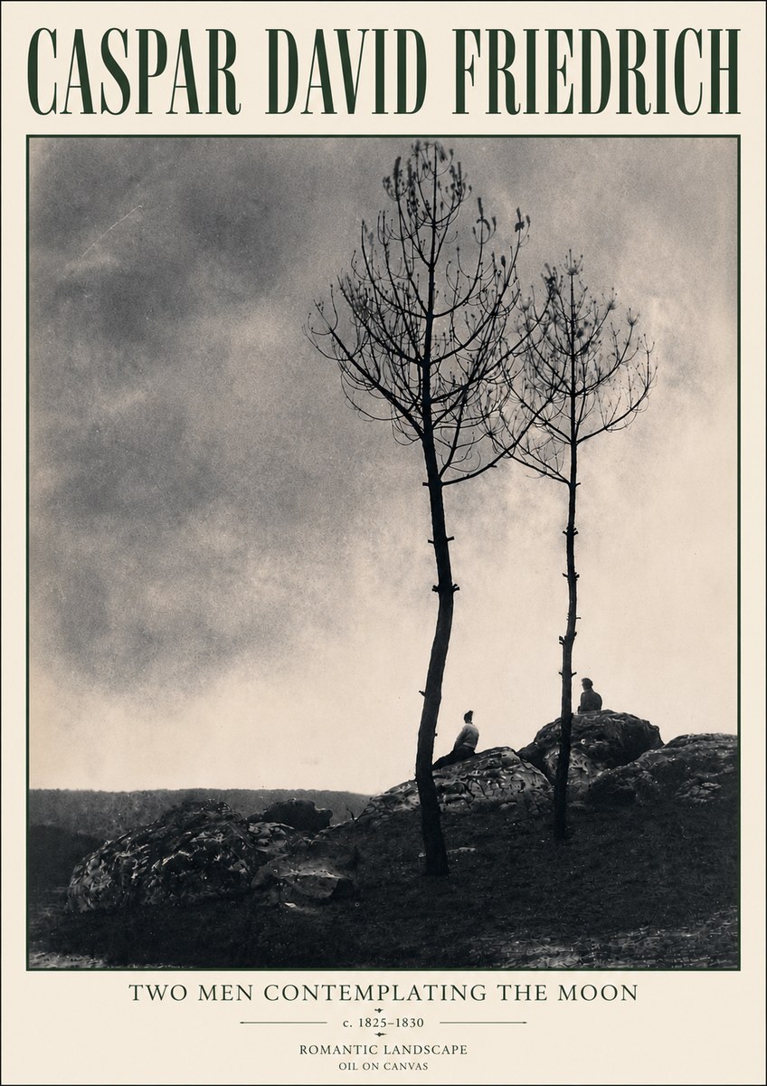 Caspar David Friedrich Two Men Contemplating the Moon III No6 - Poszter