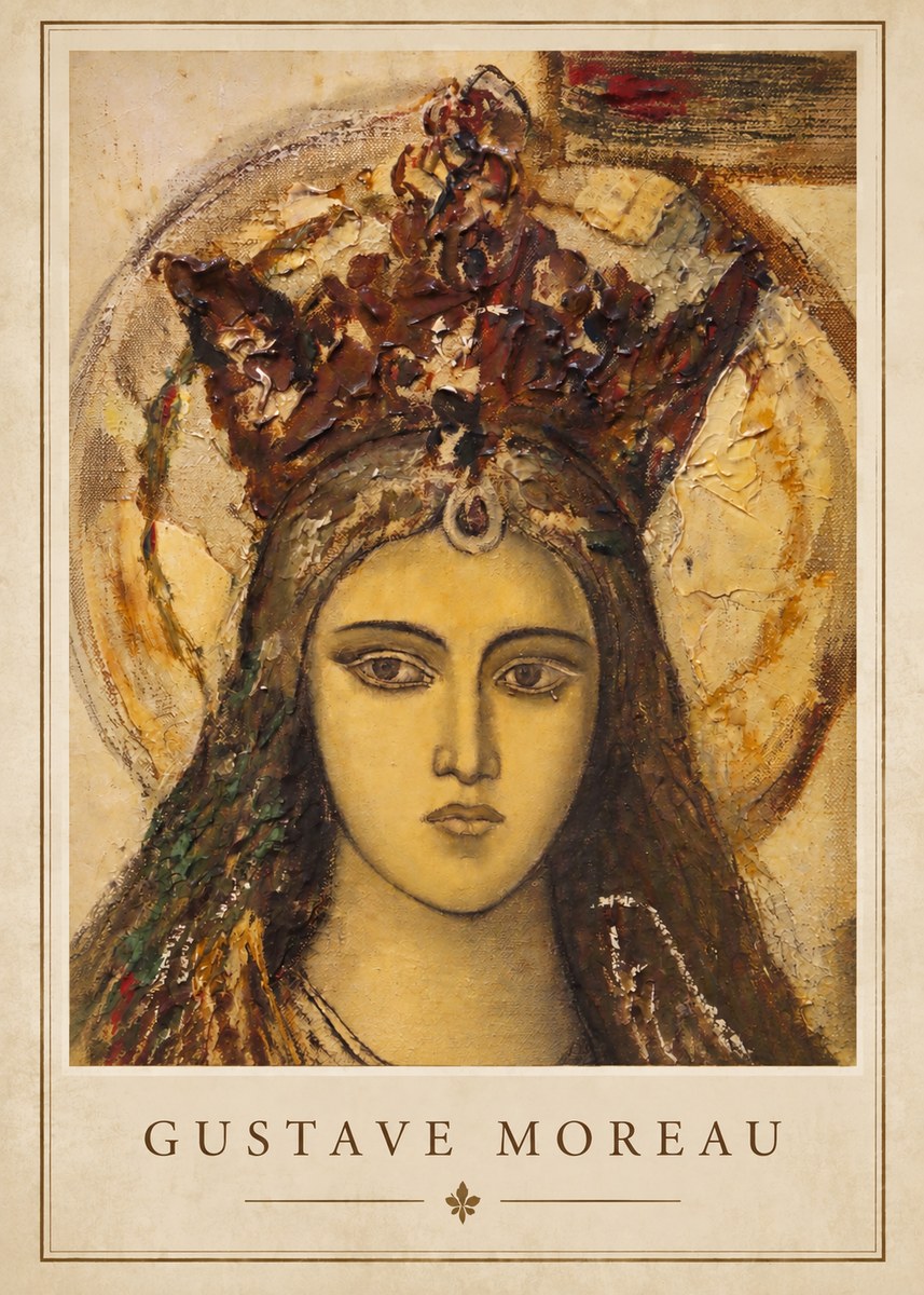 Gustave Moreau Head of a Woman with a Tiara No2 - Poszter