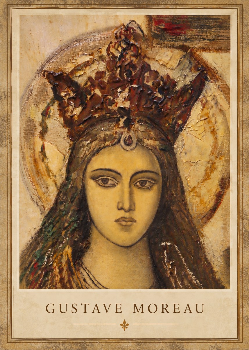Gustave Moreau Head of a Woman with a Tiara No5 - Poszter