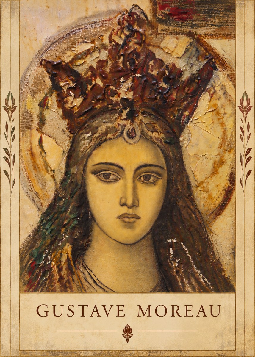 Gustave Moreau Head of a Woman with a Tiara No6 - Poszter