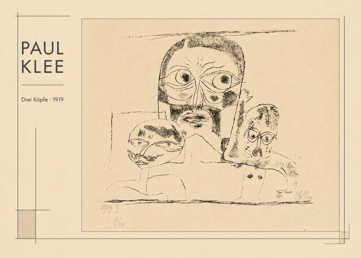 Paul Klee Drei Köpfe No1 - Poszter