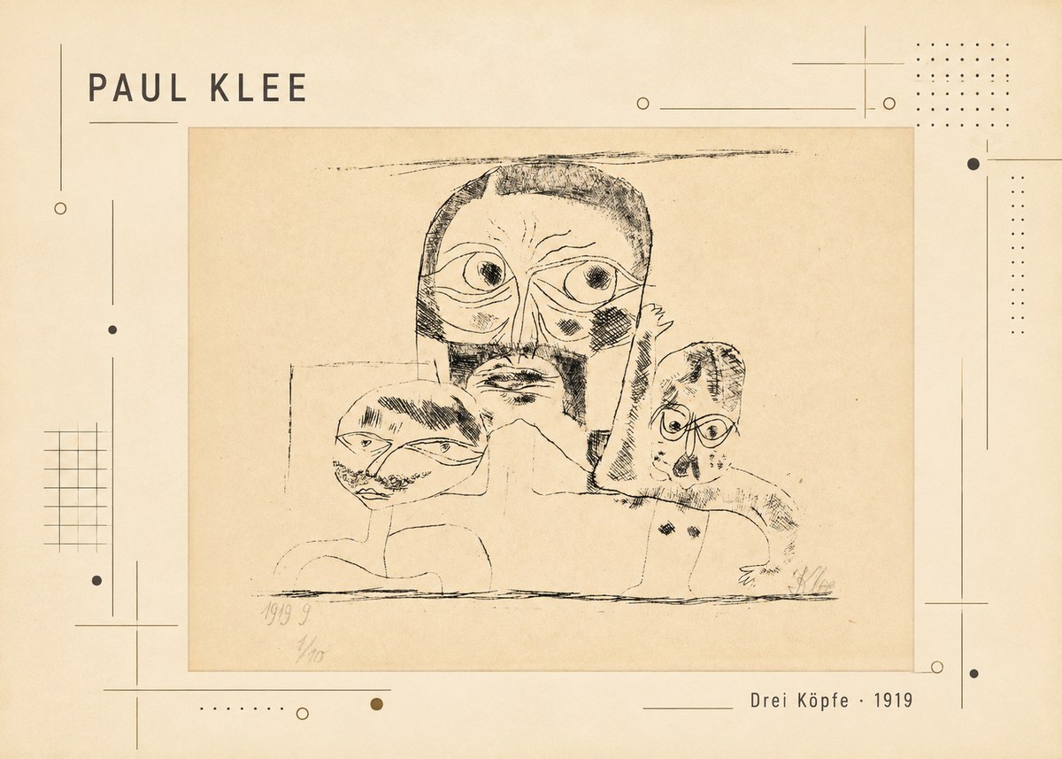 Paul Klee Drei Köpfe No2 - Poszter