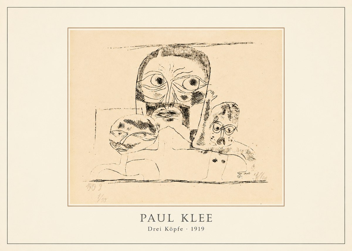 Paul Klee Drei Köpfe No3 - Poszter