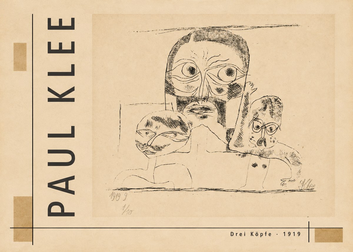 Paul Klee Drei Köpfe No4 - Poszter