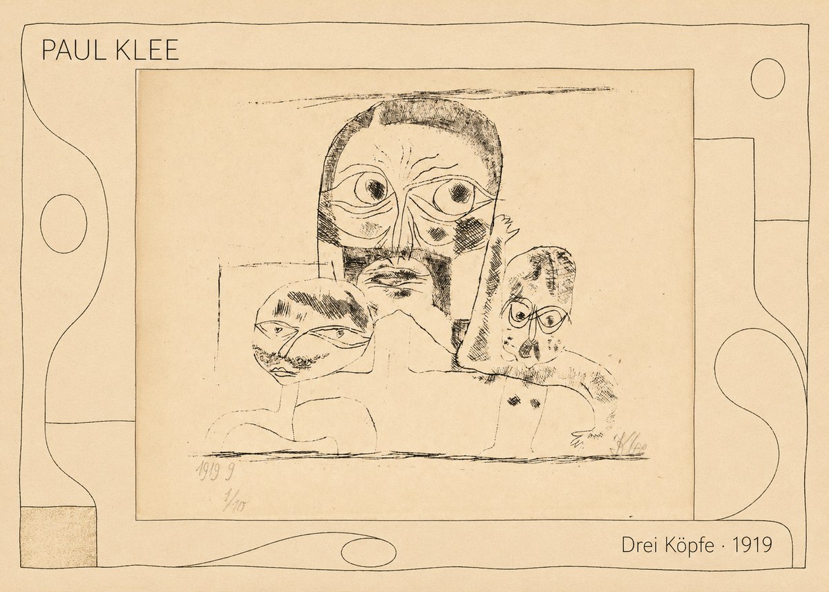 Paul Klee Drei Köpfe No5 - Poszter