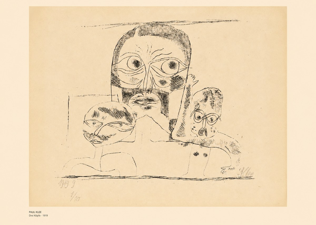 Paul Klee Drei Köpfe No6 - Poszter