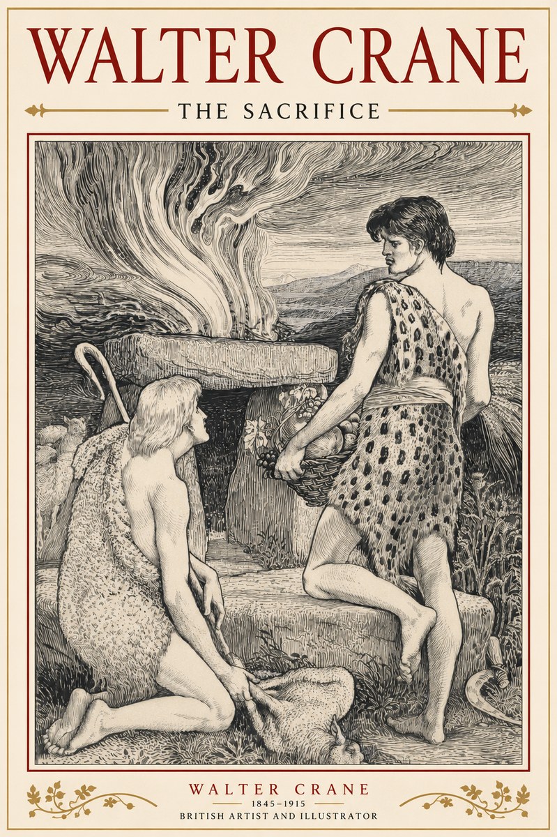 Walter Crane The Sacrifice No3 - Poszter