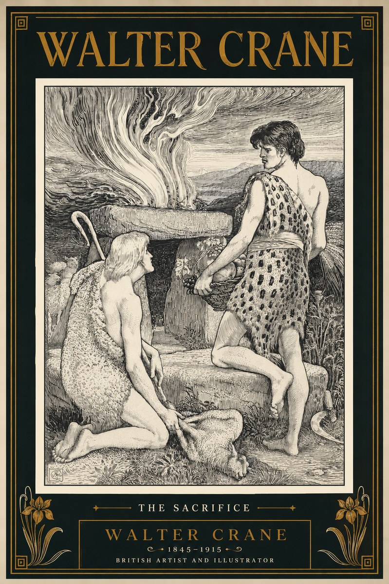Walter Crane The Sacrifice No4 - Poszter