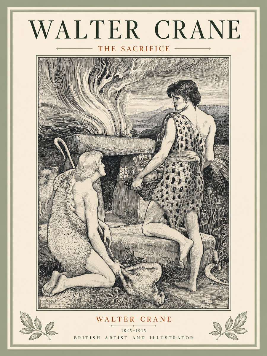 Walter Crane The Sacrifice No5 - Poszter