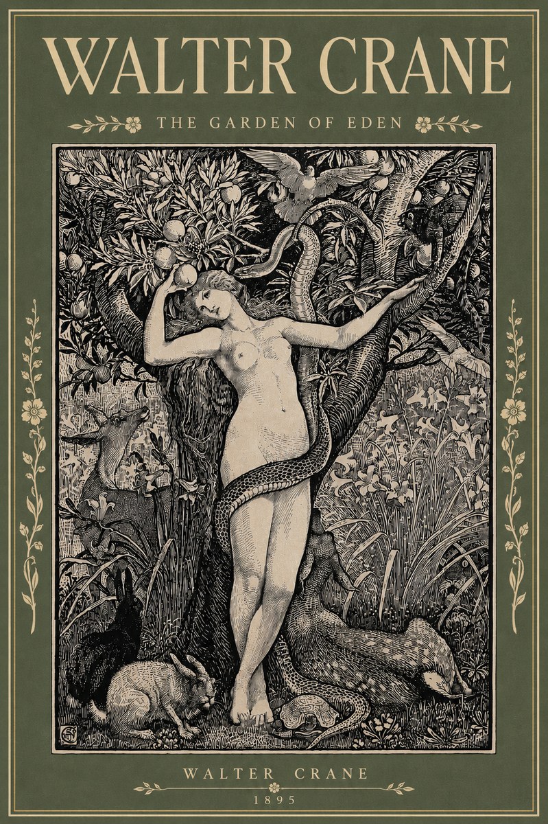 Walter Crane The Garden of Eden No5 - Poszter