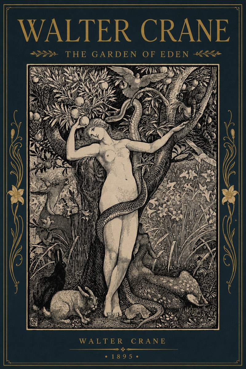 Walter Crane The Garden of Eden No6 - Poszter