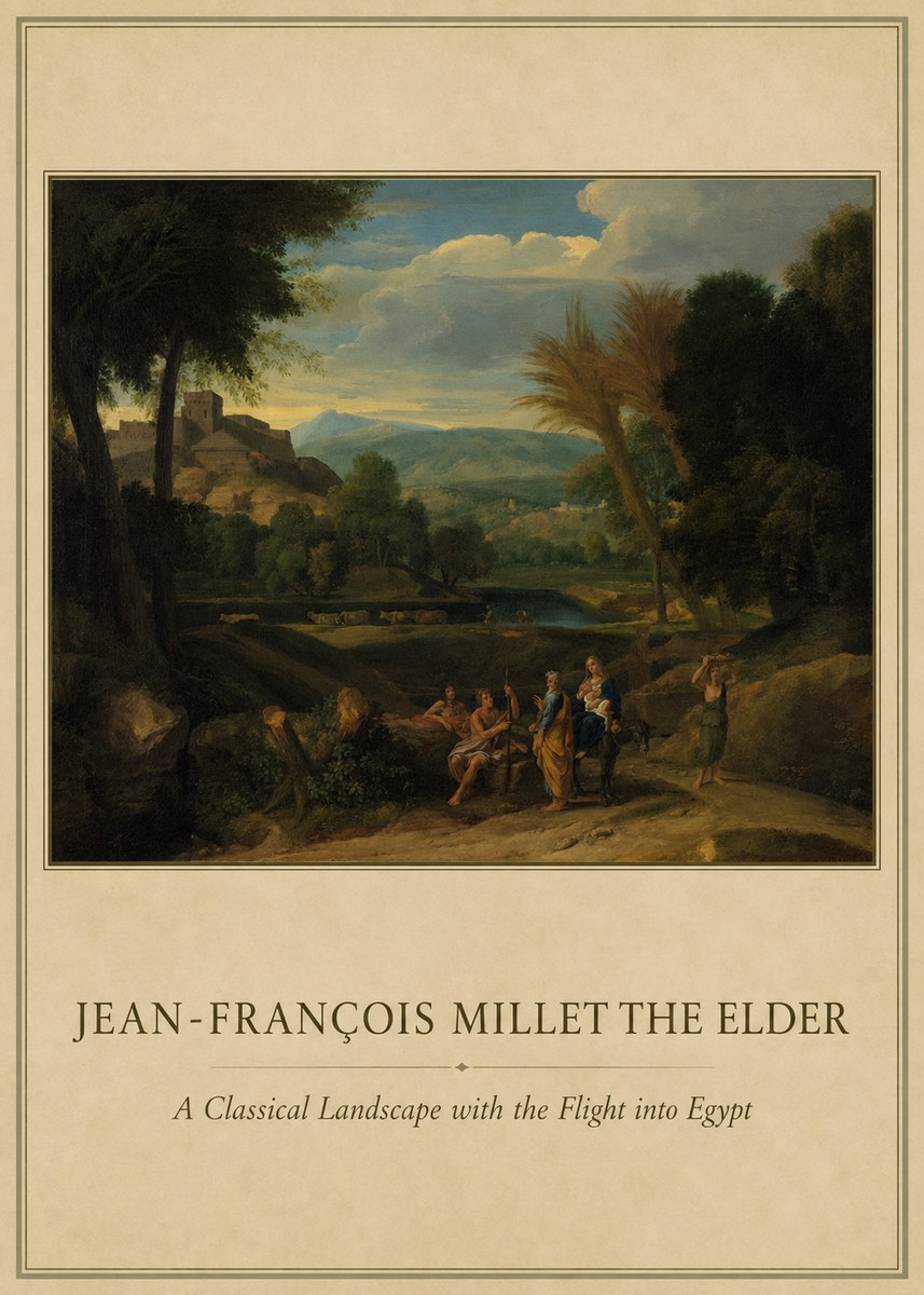 Jean-François Millet A Classical Landscape with the Flight into Egypt No1 - Poszter