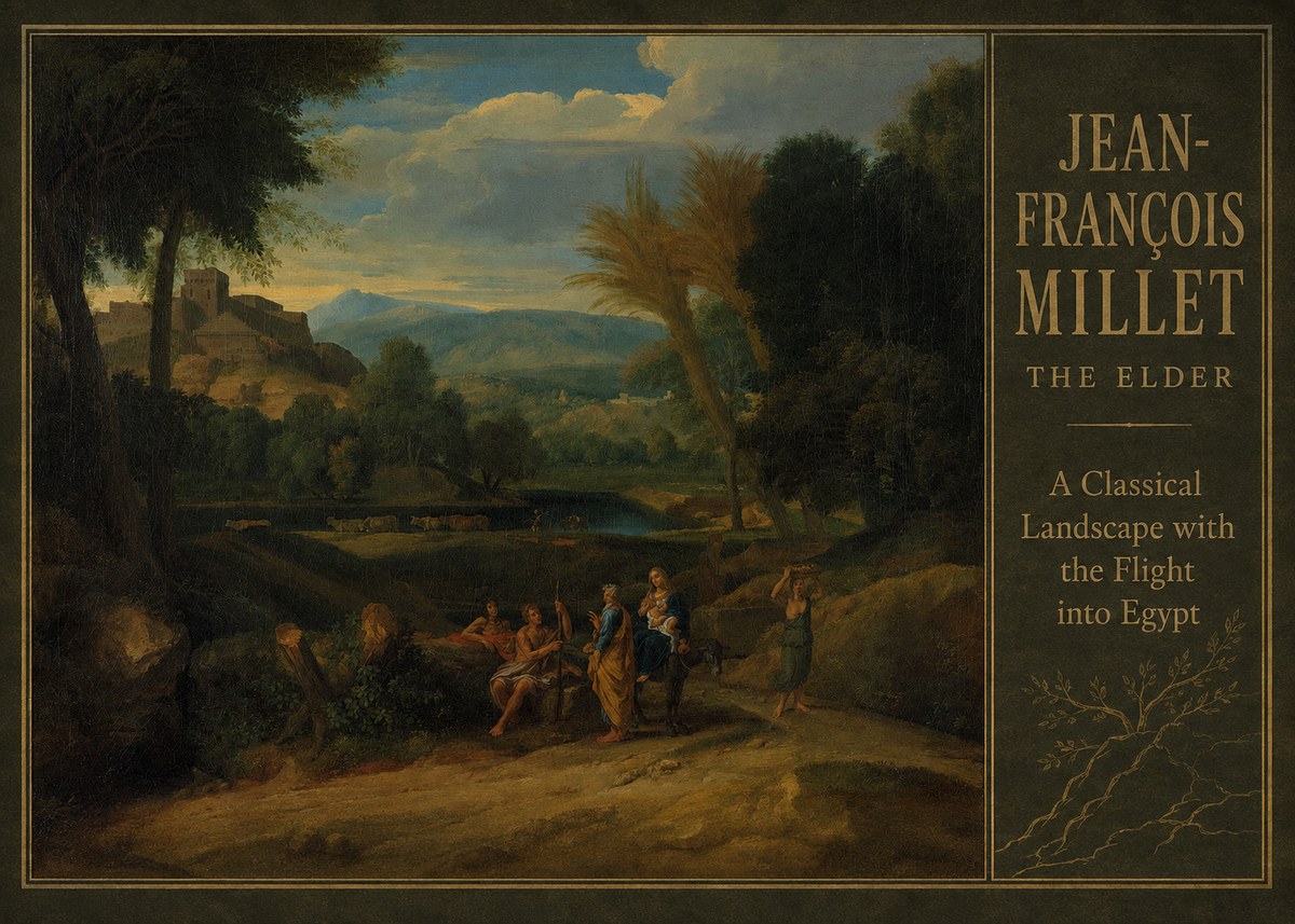 Jean-François Millet A Classical Landscape with the Flight into Egypt No2 - Poszter