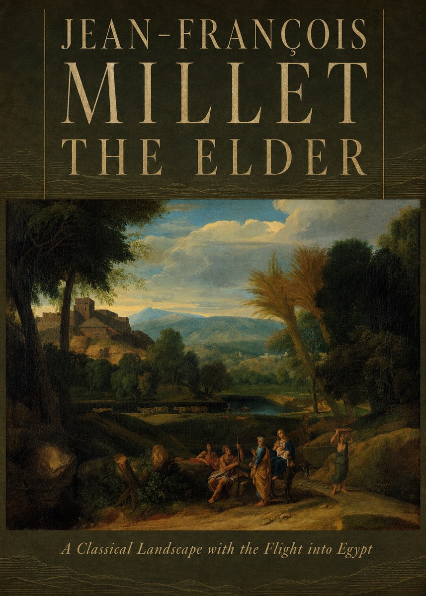 Jean-François Millet A Classical Landscape with the Flight into Egypt No6 - Poszter