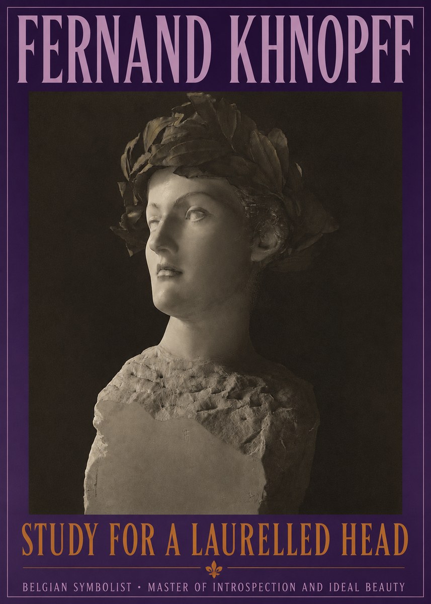Fernand Khnopff Study for a Laurelled Head No2 - Poszter