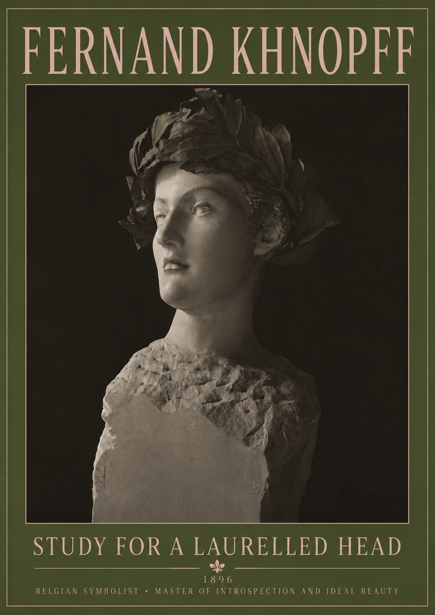 Fernand Khnopff Study for a Laurelled Head No5 - Poszter