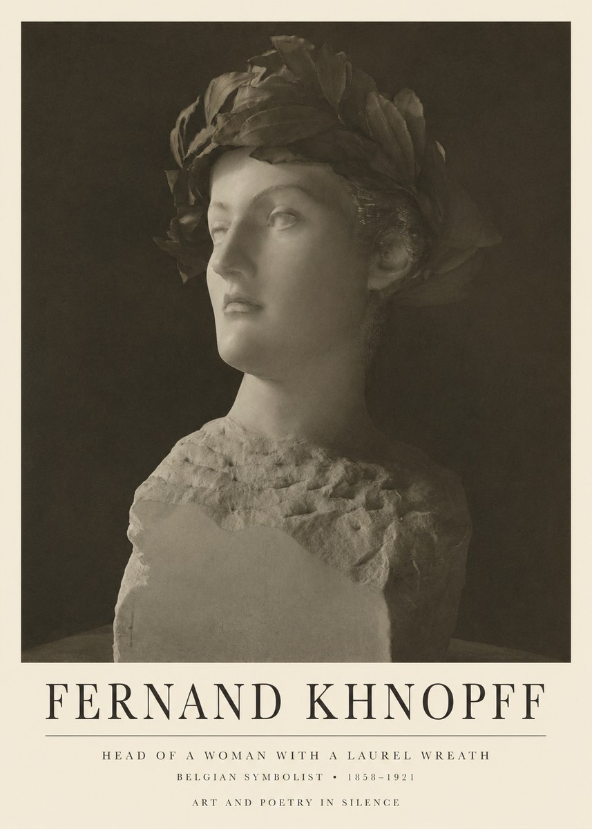 Fernand Khnopff Study for a Laurelled Head No6 - Poszter