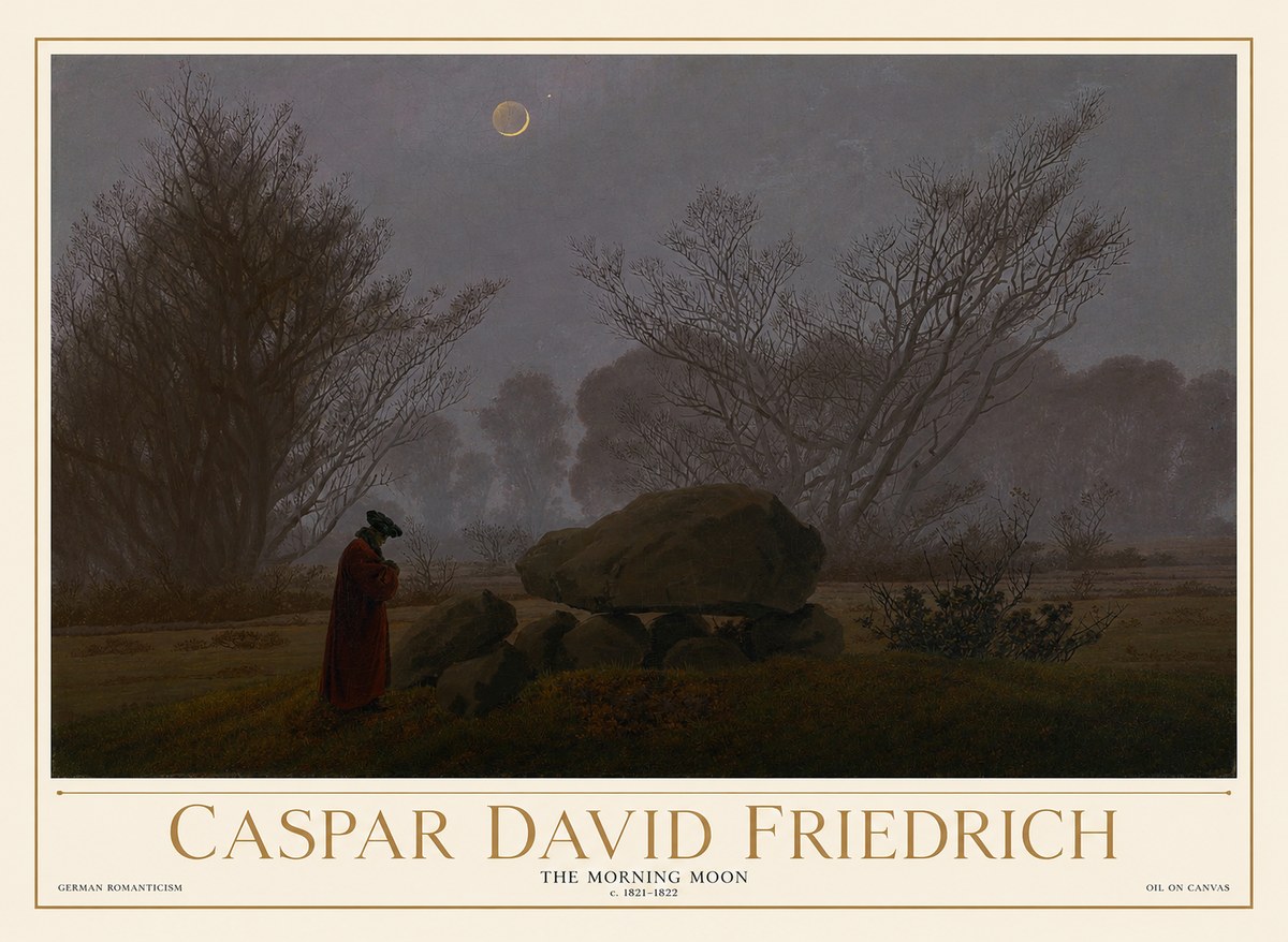Caspar David Friedrich The Morning Moon No1 - Poszter