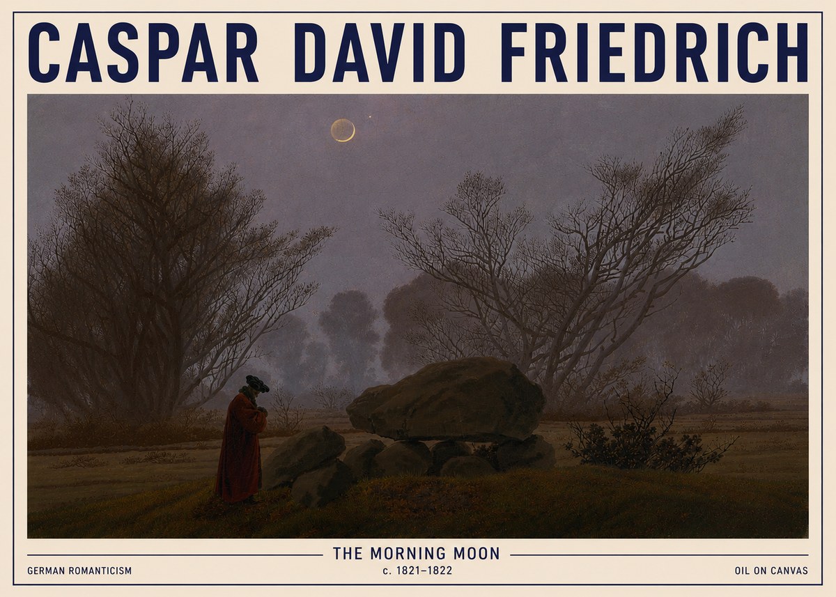 Caspar David Friedrich The Morning Moon No5 - Poszter