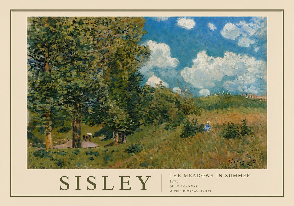 Sisley The Meadows in Summer, 1875 No6 - Poszter