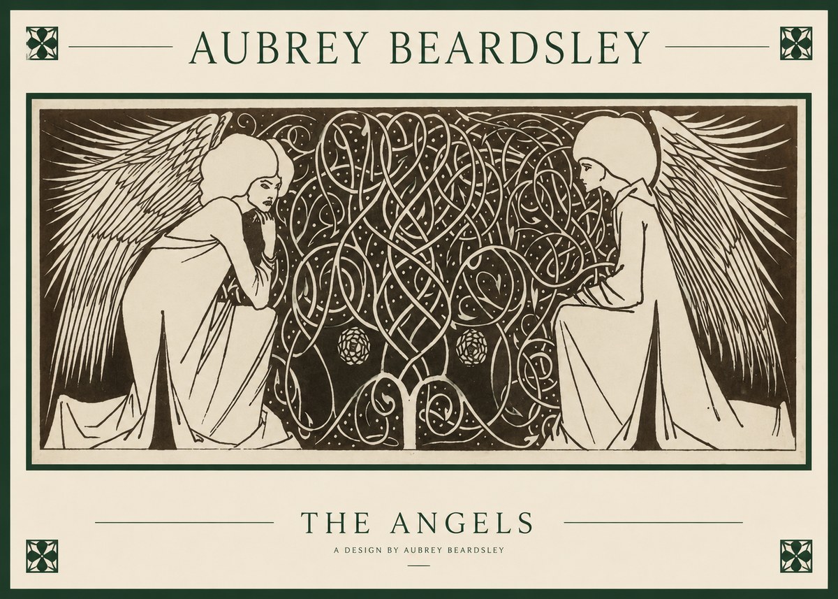 Aubrey Beardsley Two Angels No6 - Poszter
