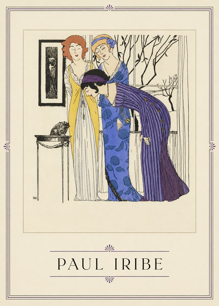 Paul Iribe Three Women and a Frog No1 - Poszter