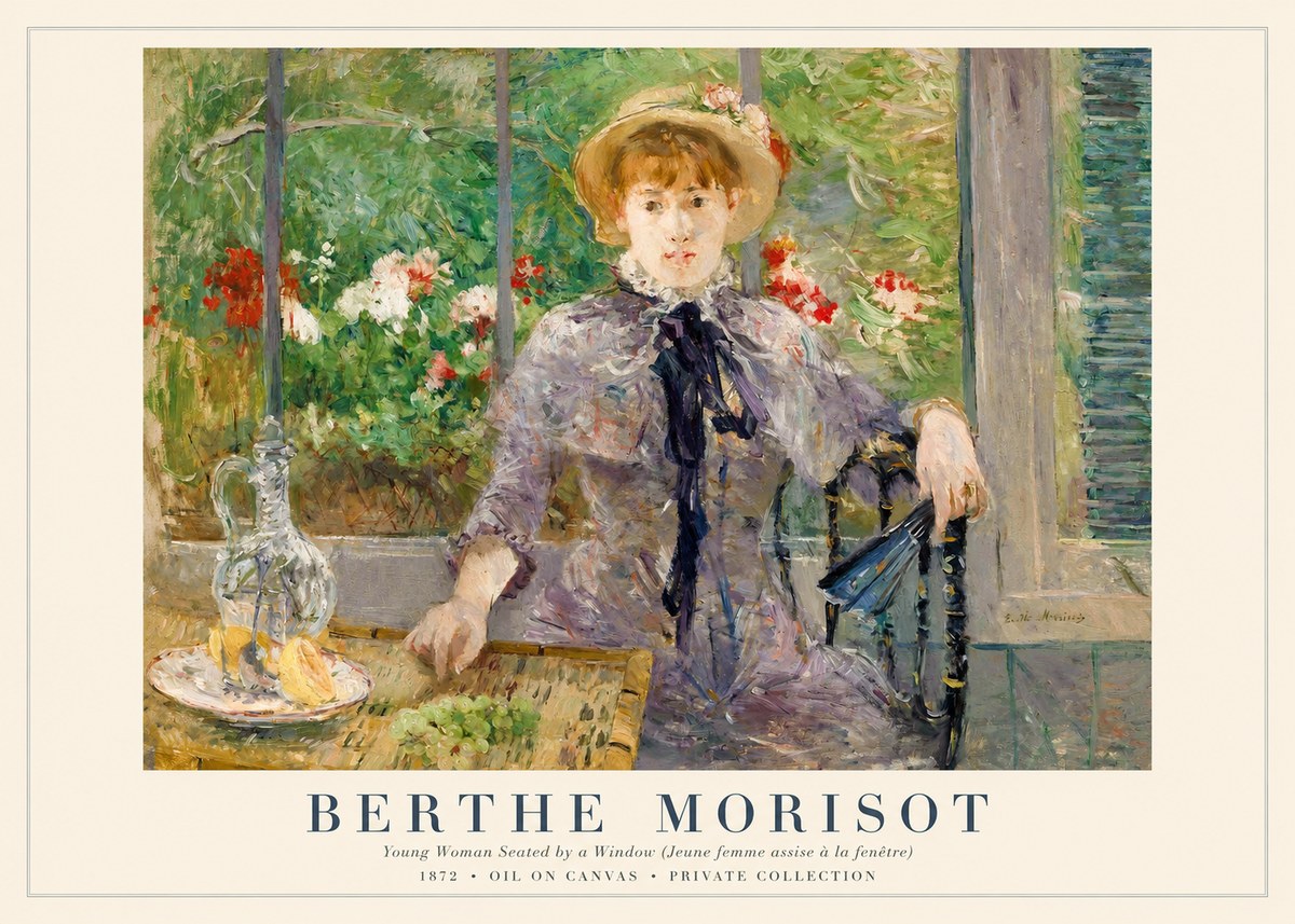 Berthe Morisot Young Woman Seated by a Window (Jeune Femme Assise À La Fenêtre) No1 - Poszter