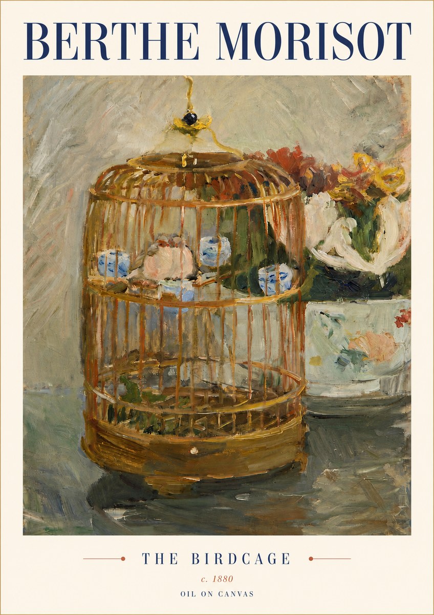 Berthe Morisot The Birdcage I No3 - Poszter