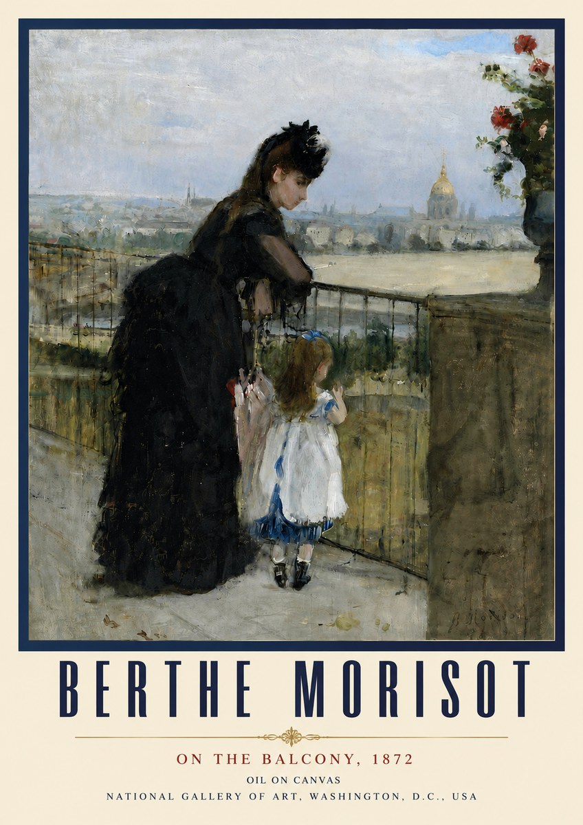 Berthe Morisot On the Balcony, 1872 No5 - Poszter