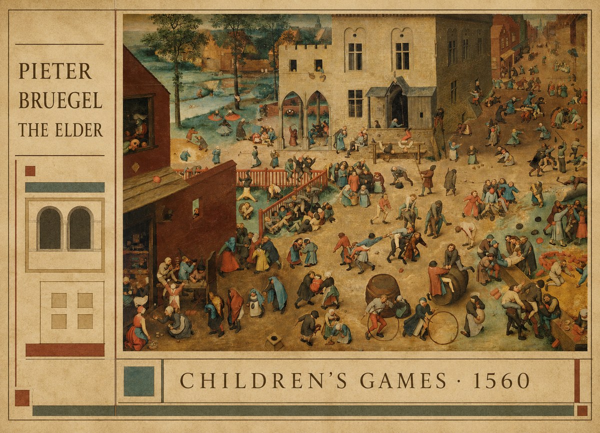 Pieter Bruegel Children's Games I No4 - Poszter