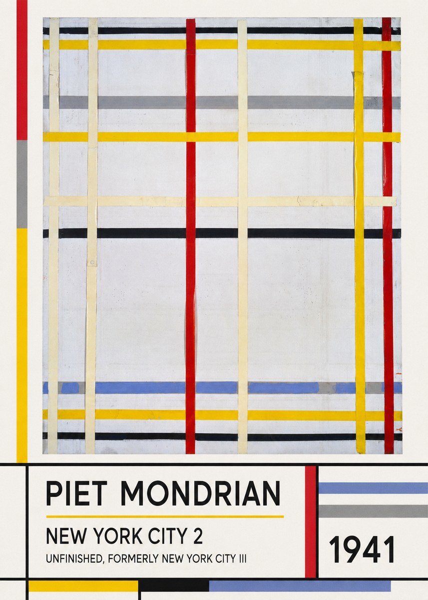 Piet Mondrian New York City 2 No1 - Poszter